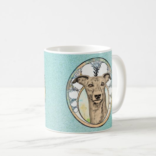 Tan Greyhound Kaffeetasse (VorderseiteRechts)