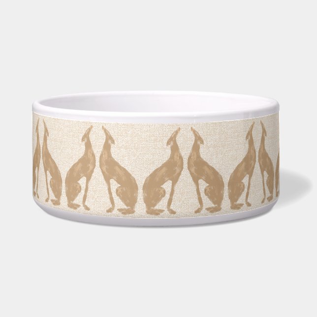 Tan Greyhound Keramik Pet Bowl Napf (Vorderseite)