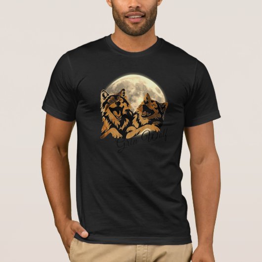 Tan Grin Wolf T-Shirt (Vorderseite)
