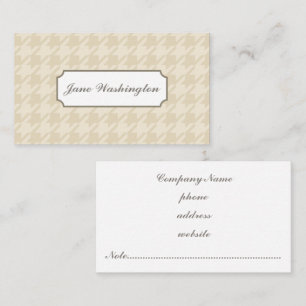 Tan Hahnentrittmuster Business Card Visitenkarte
