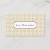 Tan Hahnentrittmuster Business Card Visitenkarte (Vorderseite)