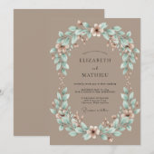 Tan Harmonische Rustikale Hochzeit Einladung (Vorne/Hinten)