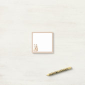 Tan Hintergrund Niedlich Beige Katze mit Eiscreme Post-it Klebezettel (Auf Schreibtisch)