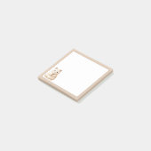 Tan Hintergrund Niedlich Beige Katze mit Eiscreme Post-it Klebezettel (angewinkelt)