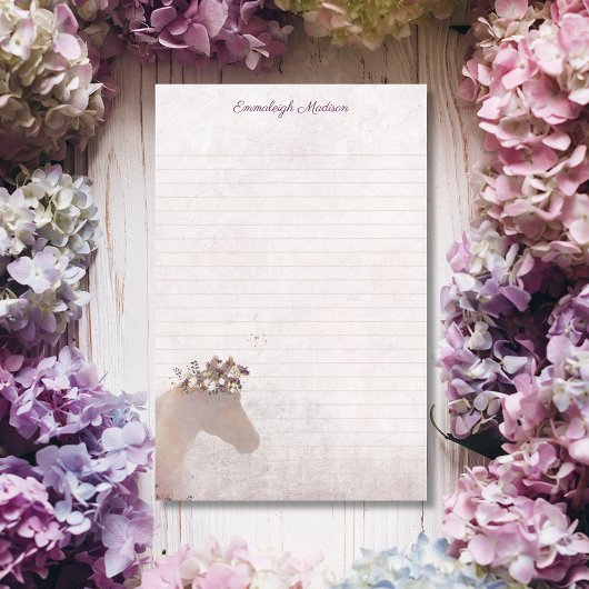 Tan Horse Dreamy Boho Chic Monogram Briefpapier
