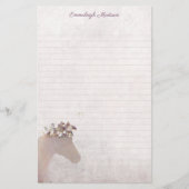 Tan Horse Dreamy Boho Chic Monogram Briefpapier (Vorderseite)
