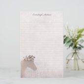 Tan Horse Dreamy Boho Chic Monogram Briefpapier (Stehend Vorderseite)