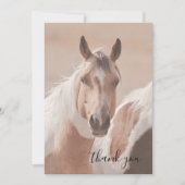 Tan Horse Whimsical Script Flat Danke Karte (Vorderseite)