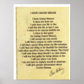Tan I have Graves' Disease Poster (Vorne)