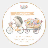 Tan Igel Baby Shower Fevor Sticker - Vor Ort (Vorderseite)