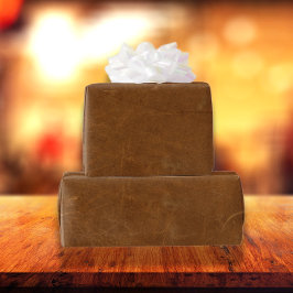 Tan Imitats Leather Geschenkpapier