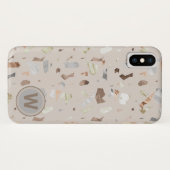 Tan Italian Terrazzo Tile Mit Monogramm Case-Mate iPhone Hülle (Rückseite (Horizontal))