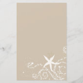Tan Ivory Aqua Trendy Beach Wedding Menu (Rückseite)