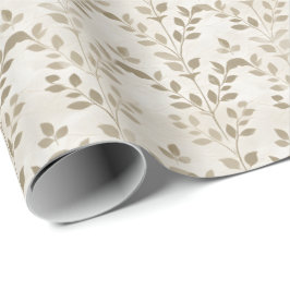 Tan & Ivory Vine Wrapping Paper Geschenkpapier