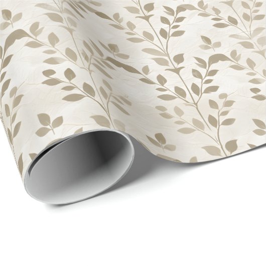 Tan & Ivory Vine Wrapping Paper Geschenkpapier (Rolleneckpunkt)