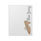 Tan Jazz Character Shoe Dance Teacher Notepad Notizblock (Rotiert)