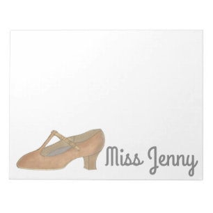 Tan Jazz Character Shoe Dance Teacher Notepad Notizblock
