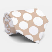 Tan Jumbo Polka Dots Custom Necktie Krawatte (Gerollt)