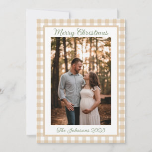 Tan Kariert Christmas Card Feiertagskarte