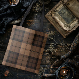 Tan Kariert Dark Academia Tasche