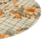 TAN KARIERT MIT ORANGE FALL AUTUMN BLUME SCHNEIDEBRETT (Ecke)