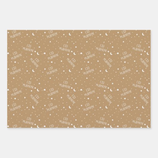 Tan Kids Eid Mubarak Geschenkpapier Set (Vorderseite 2)