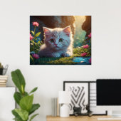 *~* Tan Kitty AP68 5:4 Fluffy Feline Kitten Poster (Heimbüro)