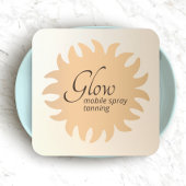 Tan Kupfer Sun Rays Square Business C Quadratische Visitenkarte