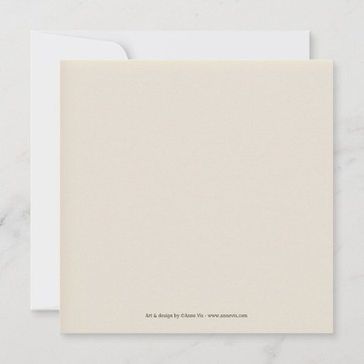 Tan Lace Floral nach oder nach Hochzeit Einladung (Rückseite)