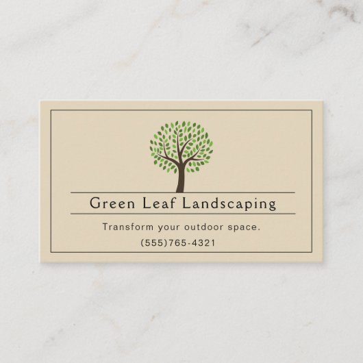 Tan Landscaping Yard Garden Service Visitenkarte (Vorderseite)