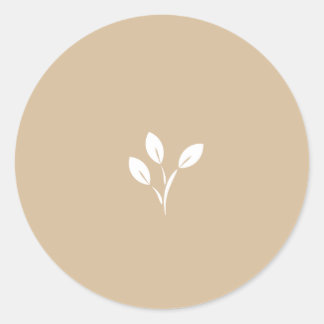 Tan, Leaf, Blätter, Grafik, Logo Runder Aufkleber