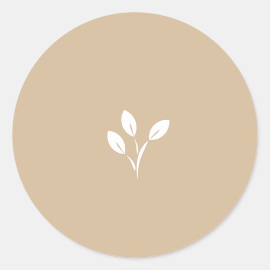 Tan, Leaf, Blätter, Grafik, Logo Runder Aufkleber (Vorderseite)