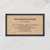 Tan Leather Black Circular Saw Handyman Carpenter Visitenkarte (Rückseite)