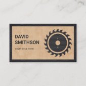 Tan Leather Black Circular Saw Handyman Carpenter Visitenkarte (Vorderseite)