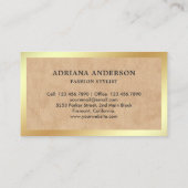 Tan Leather Black Clothes Hanger Fashion Stylist Visitenkarte (Rückseite)