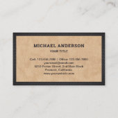 Tan Leather Black Hand Flugzeug Handyman Carpenter Visitenkarte (Rückseite)