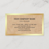 Tan Leather Gold Fossil Foto Ein perfektes Anwesen Visitenkarte (Rückseite)