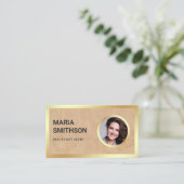 Tan Leather Gold Fossil Foto Ein perfektes Anwesen Visitenkarte (Stehend Vorderseite)