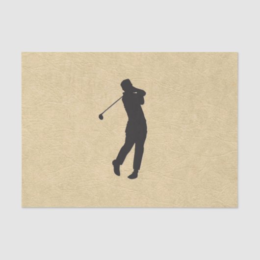 Tan Leather Golf Design Seidenpapier (Vorderseite)
