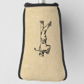 Tan Leather Look Golf Design Golf Headcover (Rotieren 90)