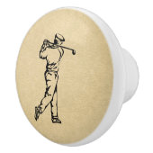 Tan Leather Look Golf Design Keramikknauf (Rechts)