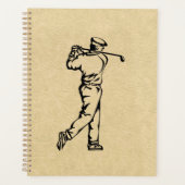 Tan Leather Look Golf Design Planer (Vorderseite)