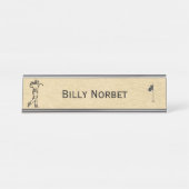 Tan Leather Look Golf Design Schreibtischnamensplakette (Vorderseite )