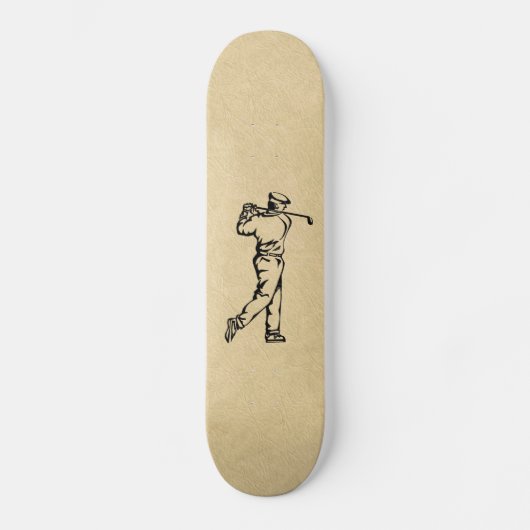 Tan Leather Look Golf Design Skateboard (Vorderseite)