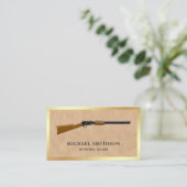 Tan Leather Shotgun Rifle Gun Shop Gunsmith Visitenkarte (Stehend Vorderseite)