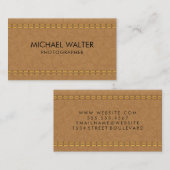Tan Leather Stitched | Luxus Visitenkarte (Vorne/Hinten)