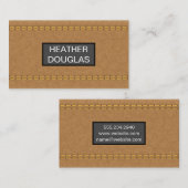 Tan Leather | Verborgen Visitenkarte (Vorne/Hinten)