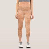 Tan Leder Look capri Leggings (Vorderseite)