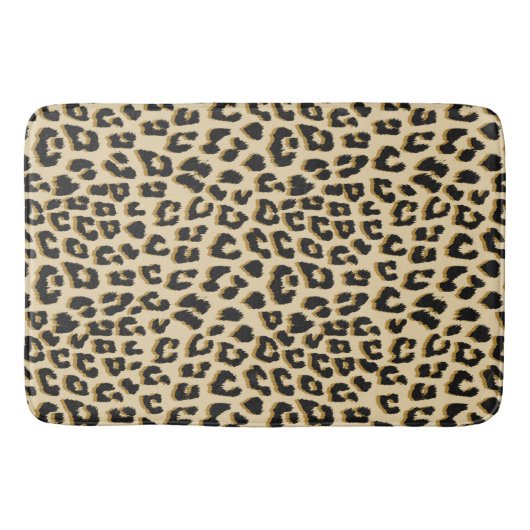 Tan Leopard Print Badematte (Vorderseite)