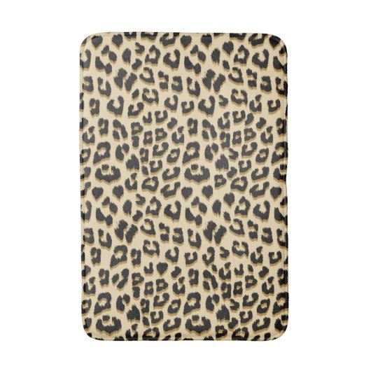Tan Leopard Print Badematte (Vorderseite Vertikal)